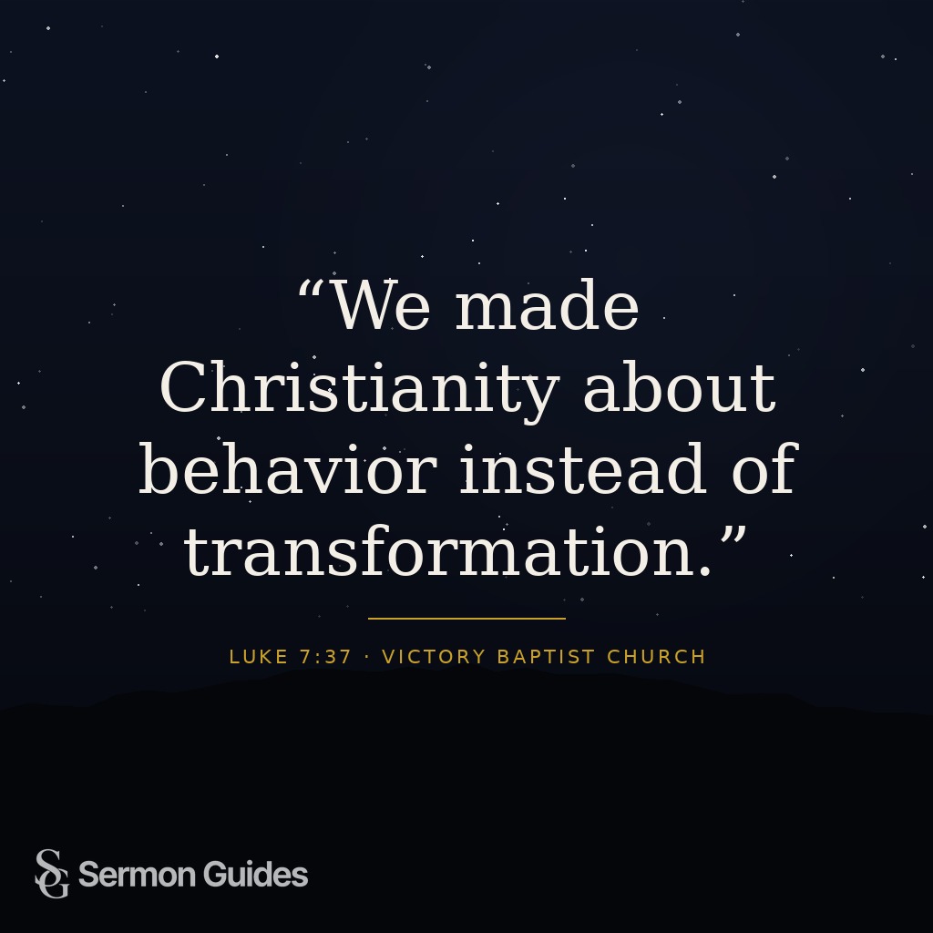 Bold typography quote graphic reminding believers that Christianity is about genuine heart transformation.