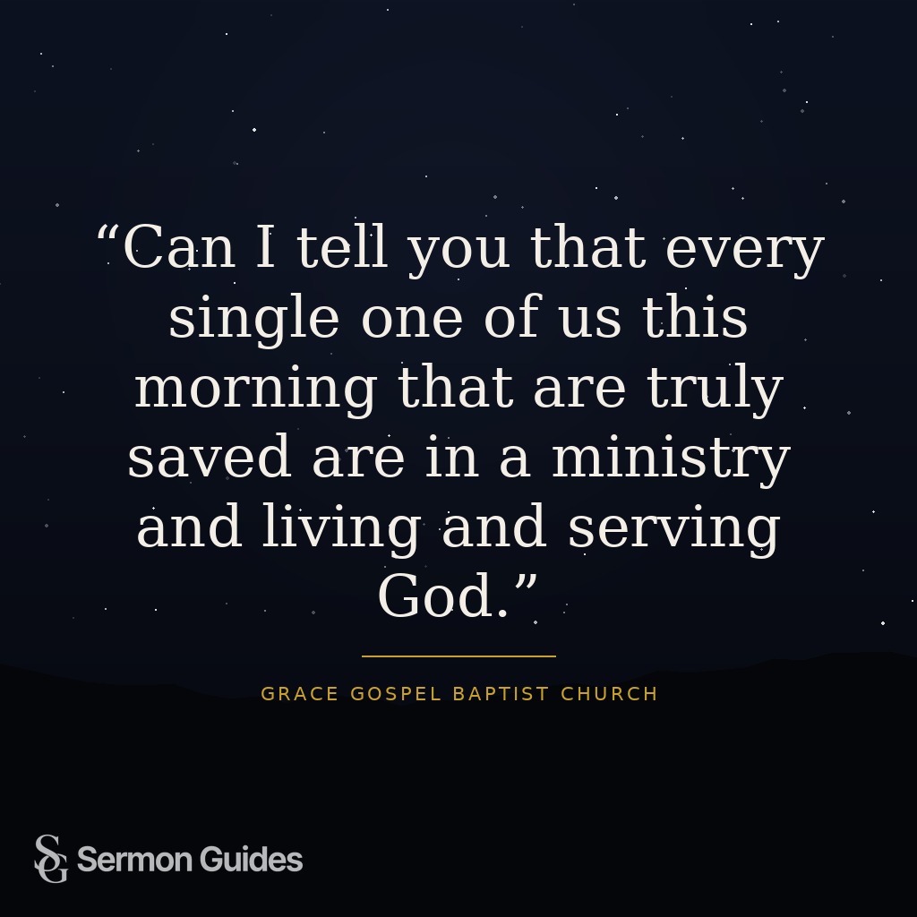 Bold text displaying the quote about everyday Christian service on a simple dark backdrop.