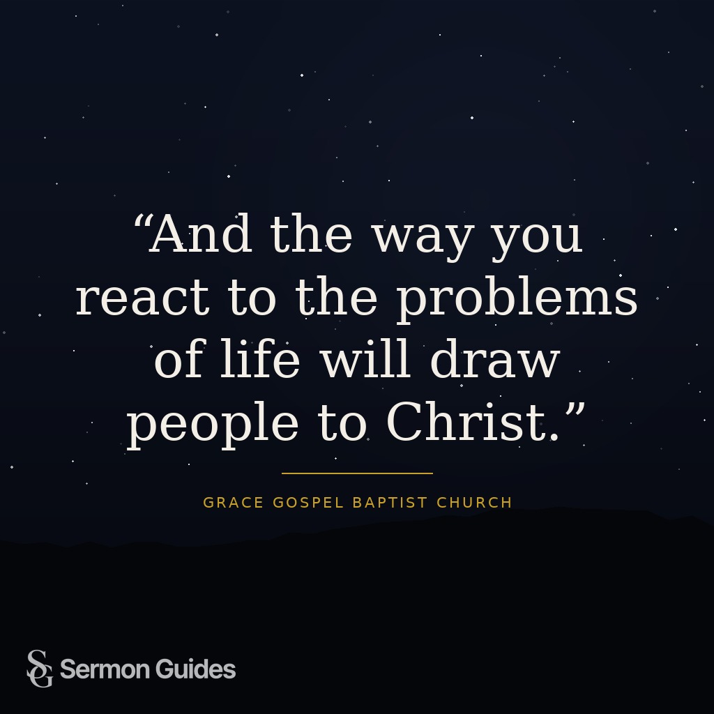 Text displaying the quote about Christian reaction to trials on a warm, elegant background.