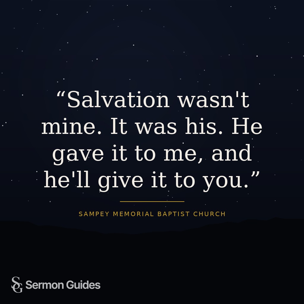 A quote graphic describing salvation as God’s gift, offered to all.