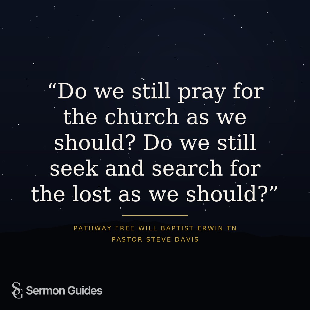 Quote graphic asking whether the church is praying and seeking for the lost.