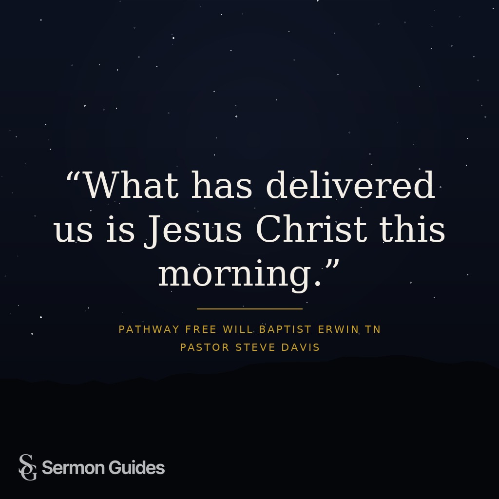 Quote graphic declaring that Jesus Christ is the one who delivers us.
