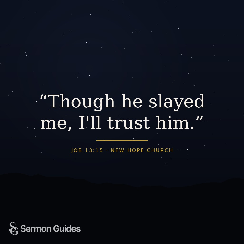 A quote graphic featuring the preacher’s words about trusting God through hardship.