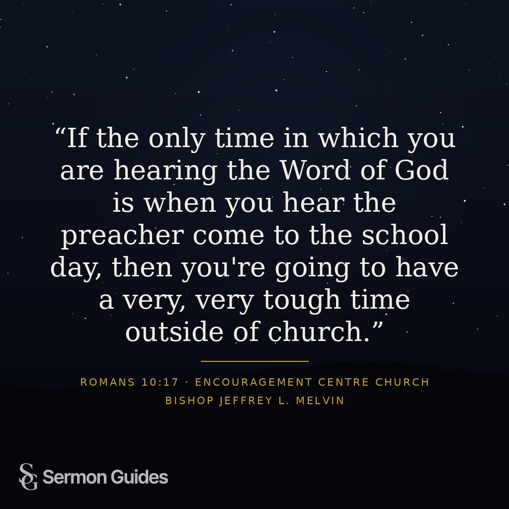 A quote graphic encouraging people to keep hearing God’s Word beyond church services.