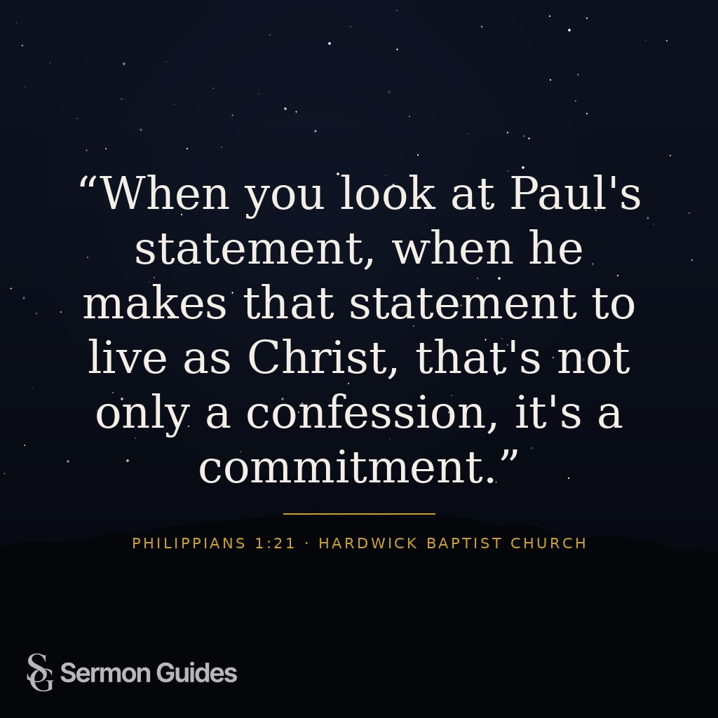 Text graphic highlighting the preacher's statement that living as Christ is both a confession and a commitment.