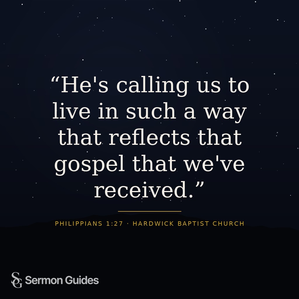 Quote graphic about living in a manner that reflects the gospel received from God.