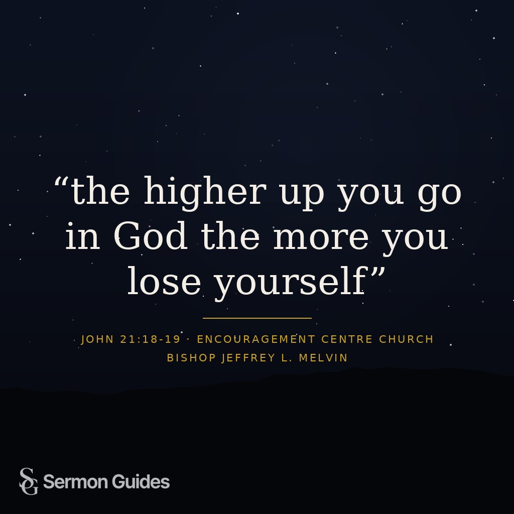 Quote graphic with the preacher’s reflection on surrendering as we grow in God.