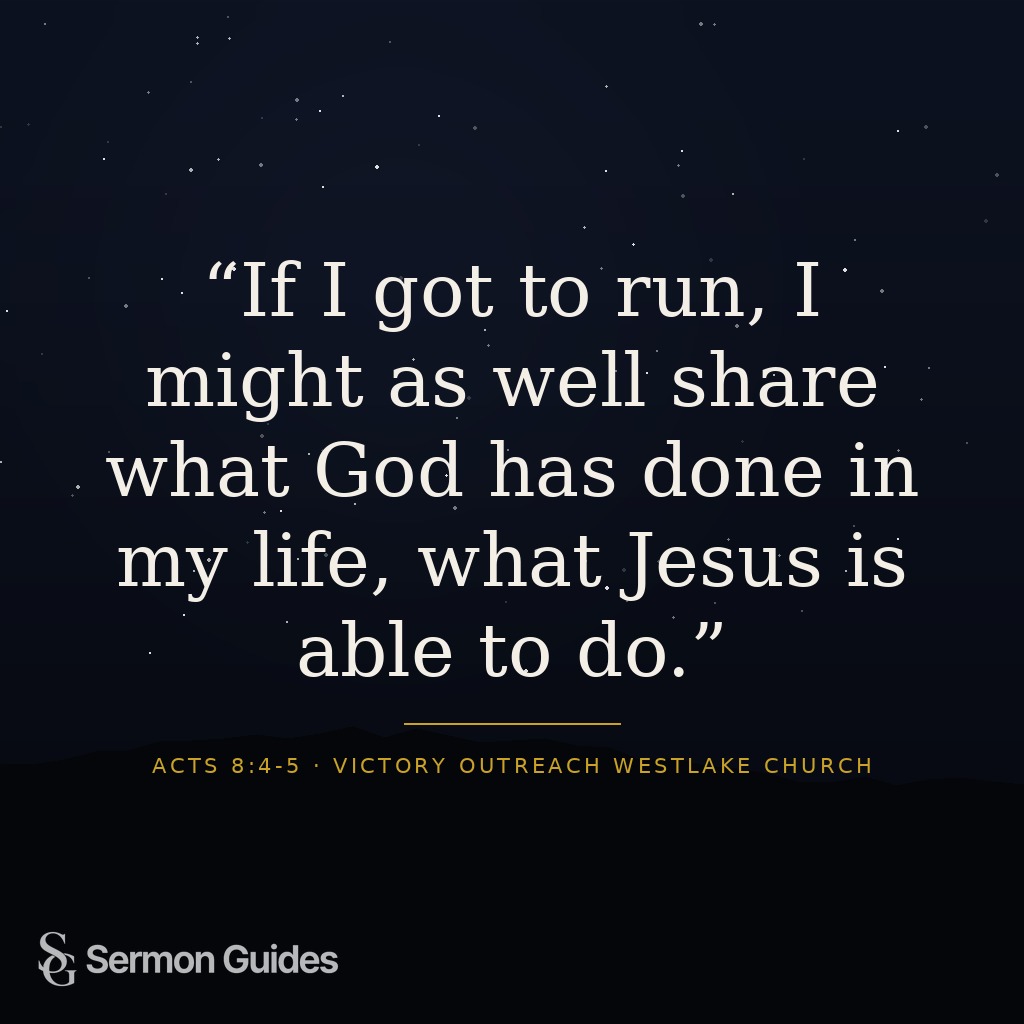 A quote graphic encourages believers to share what God has done and what Jesus can do.
