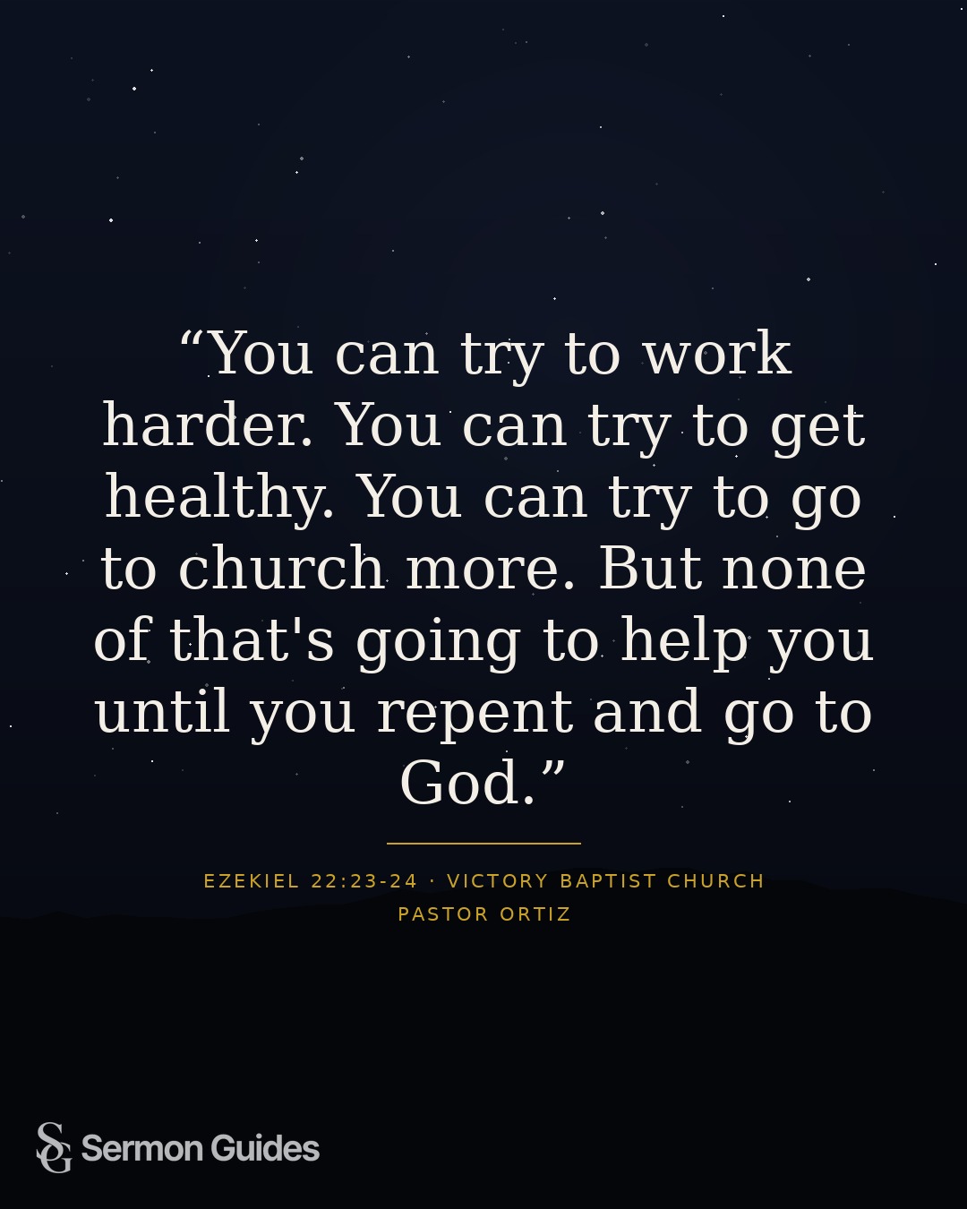 A quote graphic emphasizes turning to God rather than relying on effort alone.