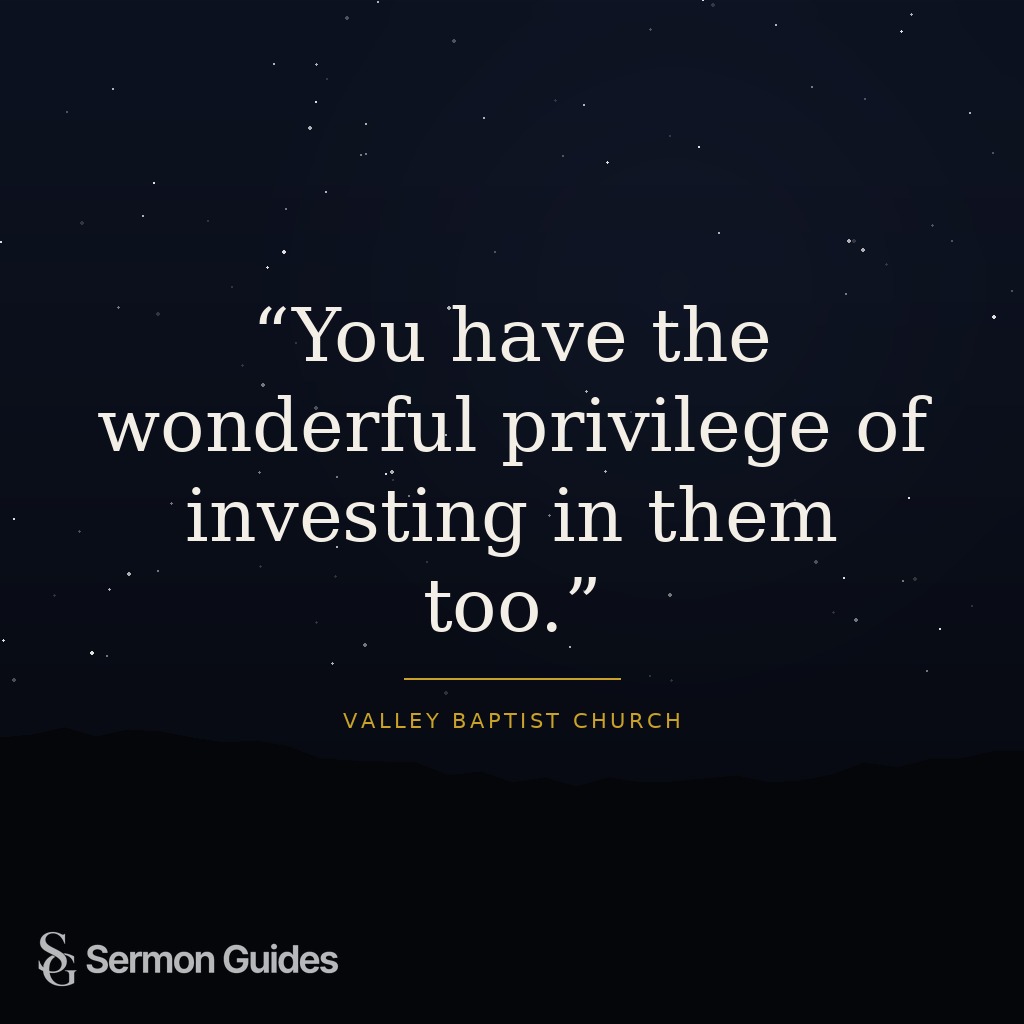 Quote graphic highlighting the privilege of investing in young people.