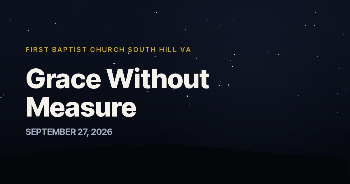 Grace Without Measure
