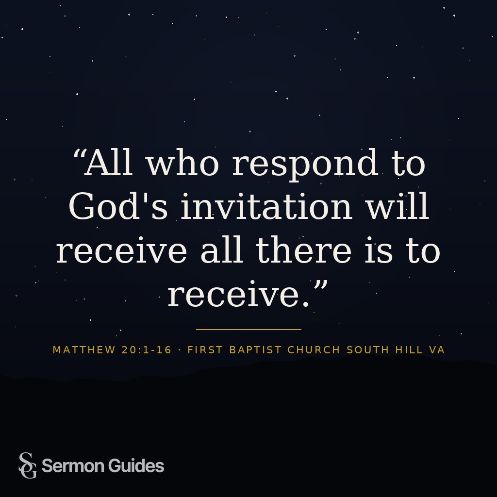 A quote graphic about receiving the fullness of God’s generosity by responding to his invitation.