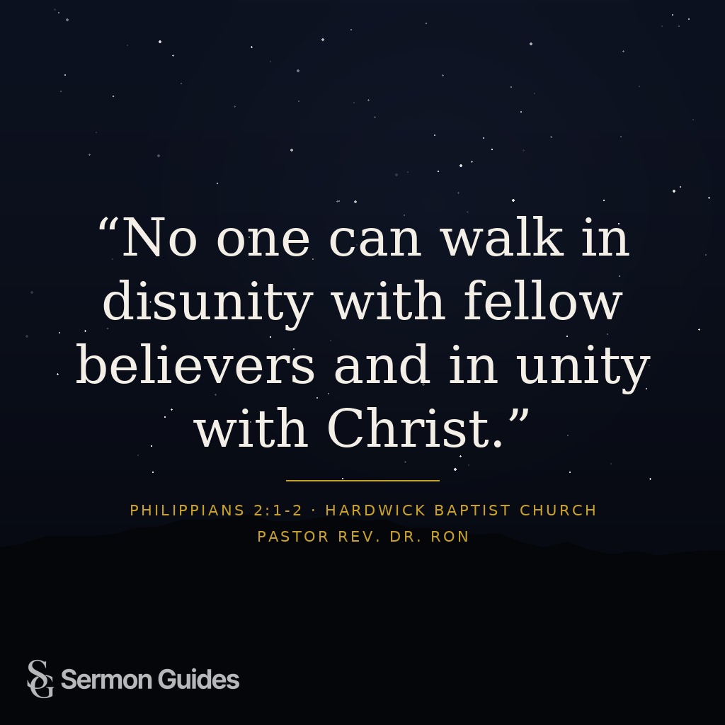 A quote graphic stating that unity with Christ and disunity with fellow believers cannot go together.