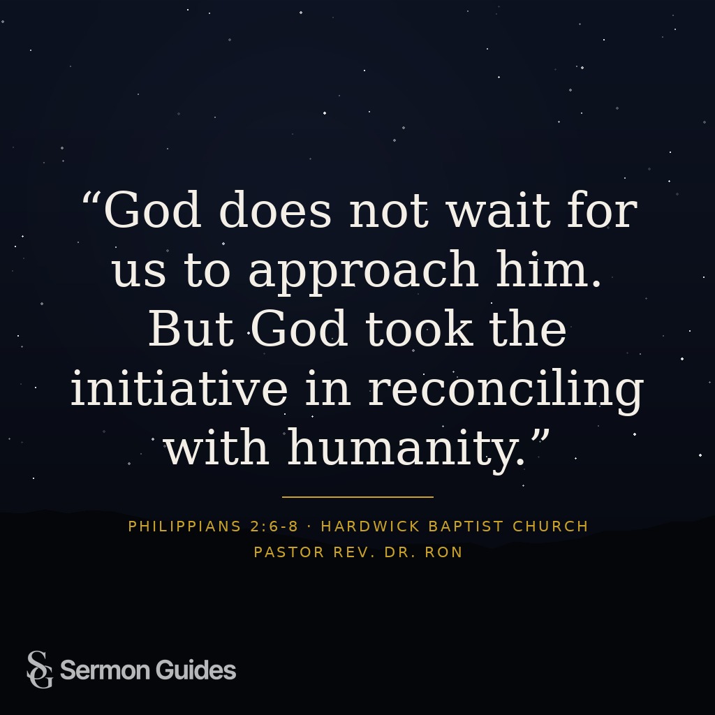A quote graphic highlighting God’s initiative in reconciling with humanity.