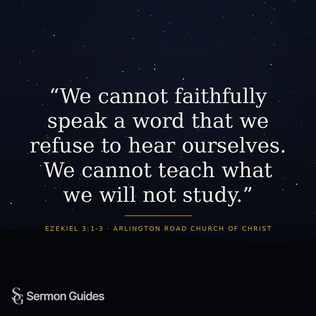 Social media graphic displaying the quote, 'We cannot faithfully speak a word that we refuse to hear ourselves. We cannot teach what we will not study.'