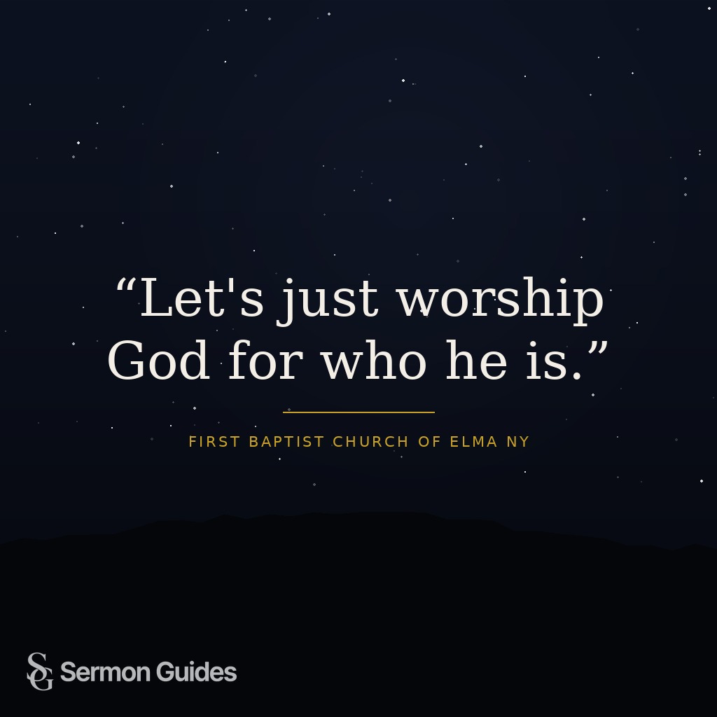 A quote graphic inviting people to worship God simply for who he is.