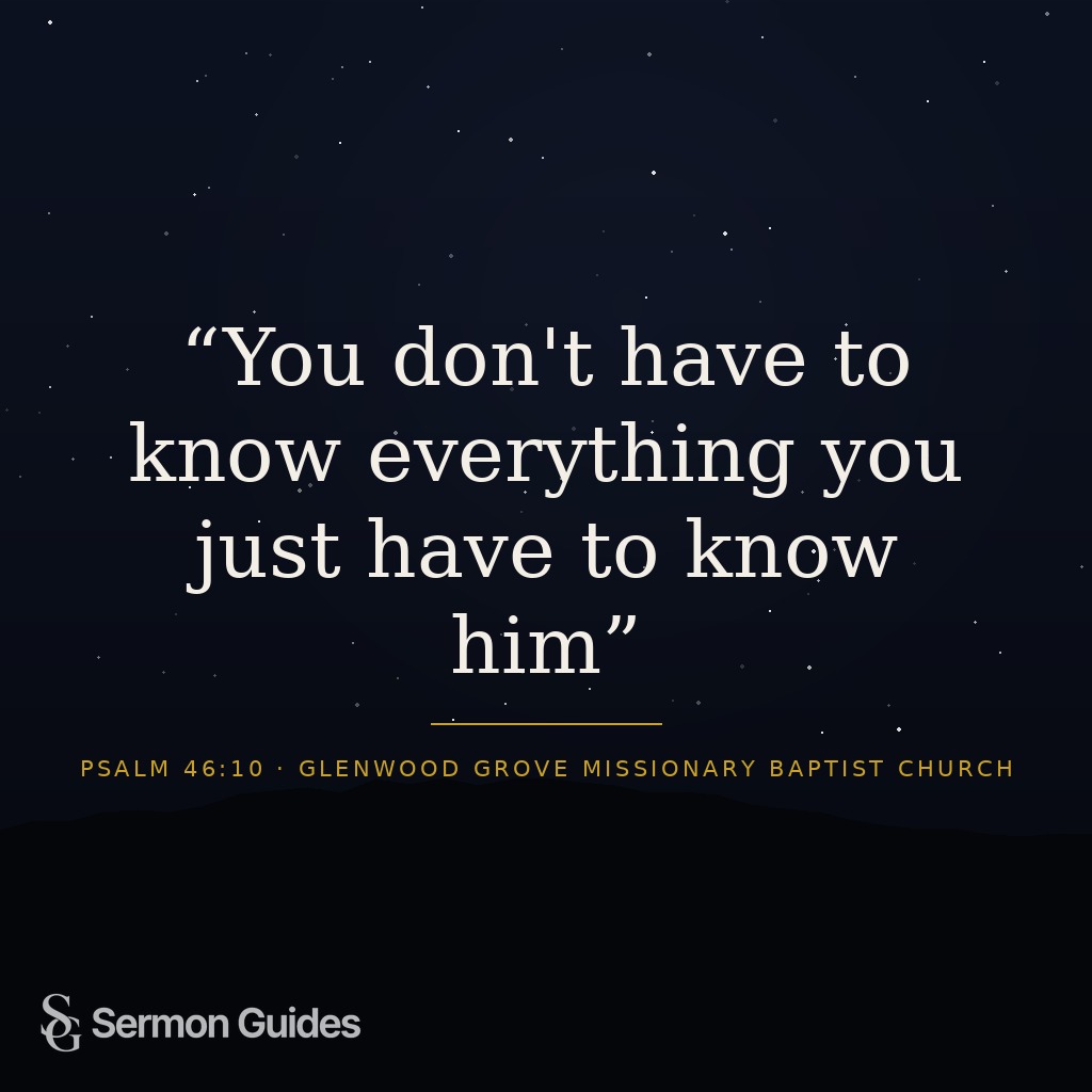 A quote graphic reminding readers that knowing God matters more than knowing everything.