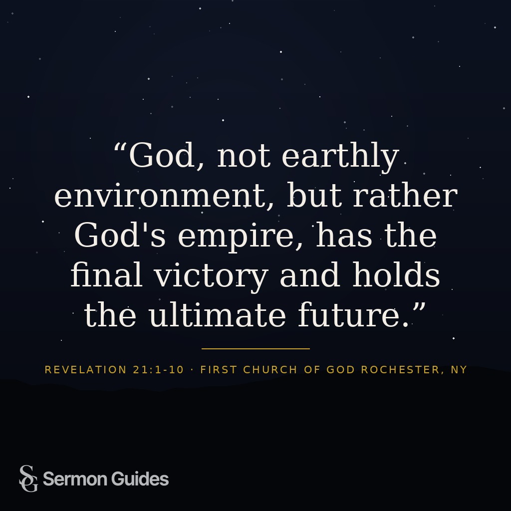 A quote graphic sharing the sermon’s message that God holds the ultimate future.