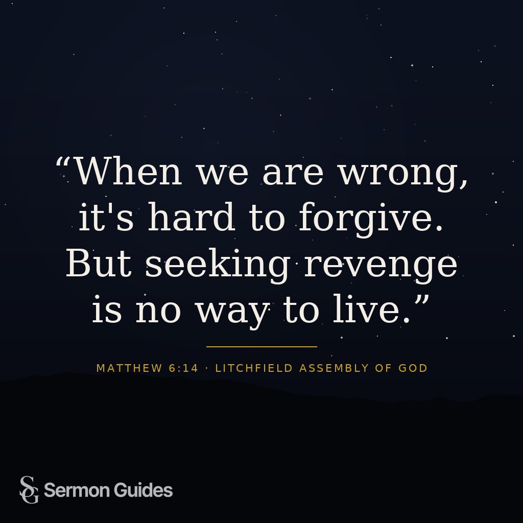 Quote graphic with bold text about forgiveness over a warm, soft-focus background.