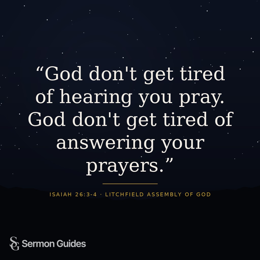 Clean typographic layout emphasizing prayer and God's readiness to answer.