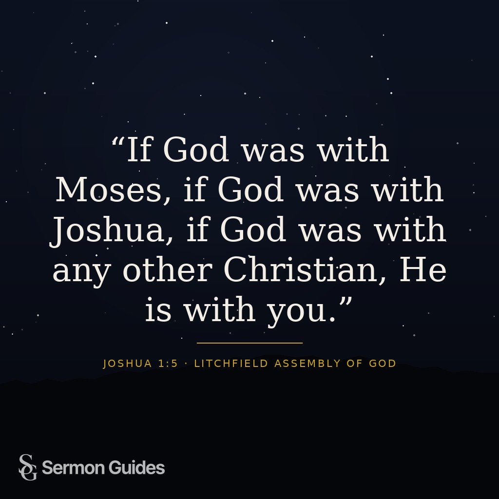 Inspiring image of a mountain path with the sermon quote centered in clean, modern lettering.