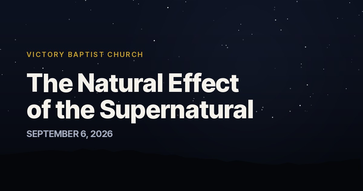 The Natural Effect of the Supernatural