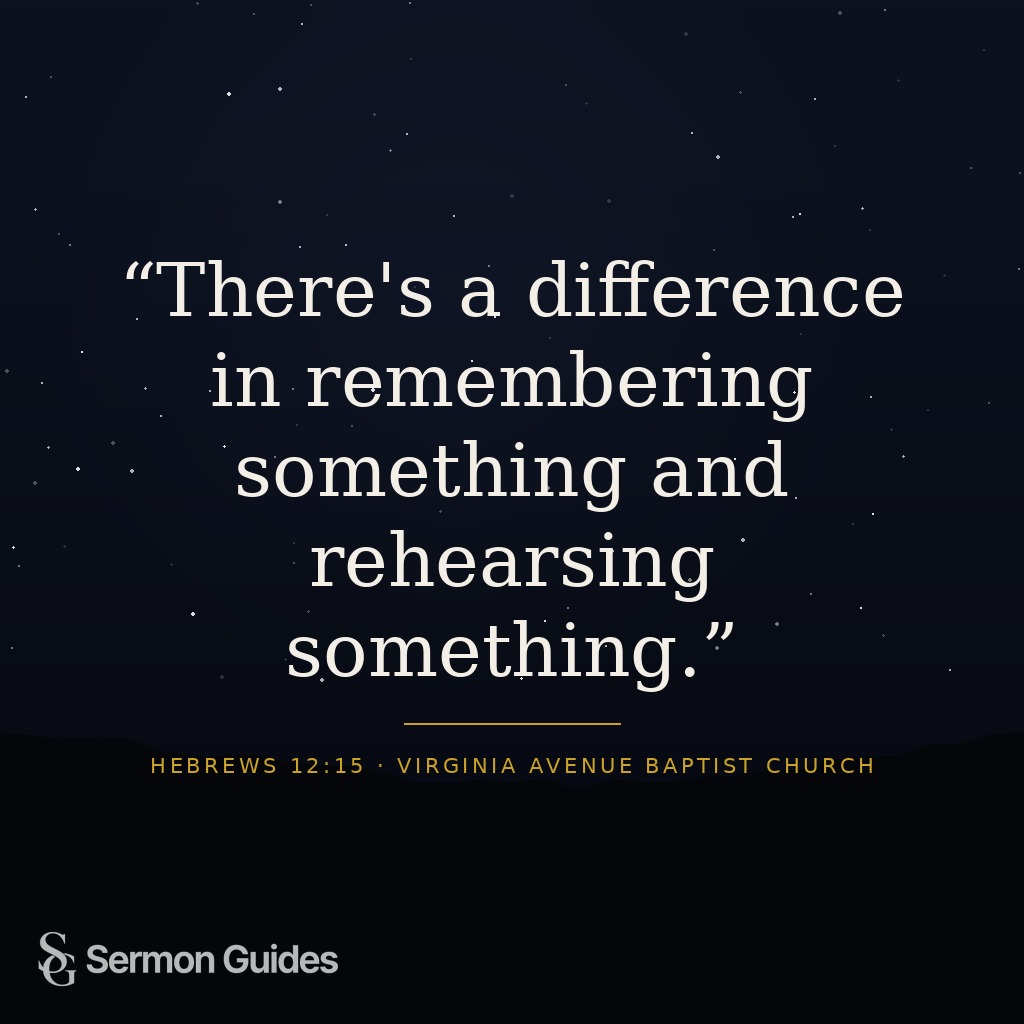 A quote graphic contrasting remembering an offense with repeatedly rehearsing it.