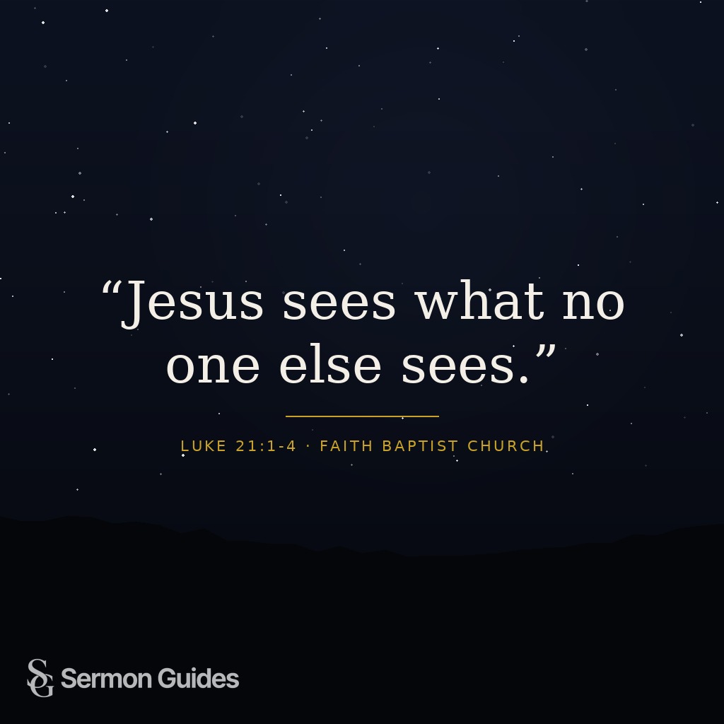 A quote graphic reads, “Jesus sees what no one else sees.”