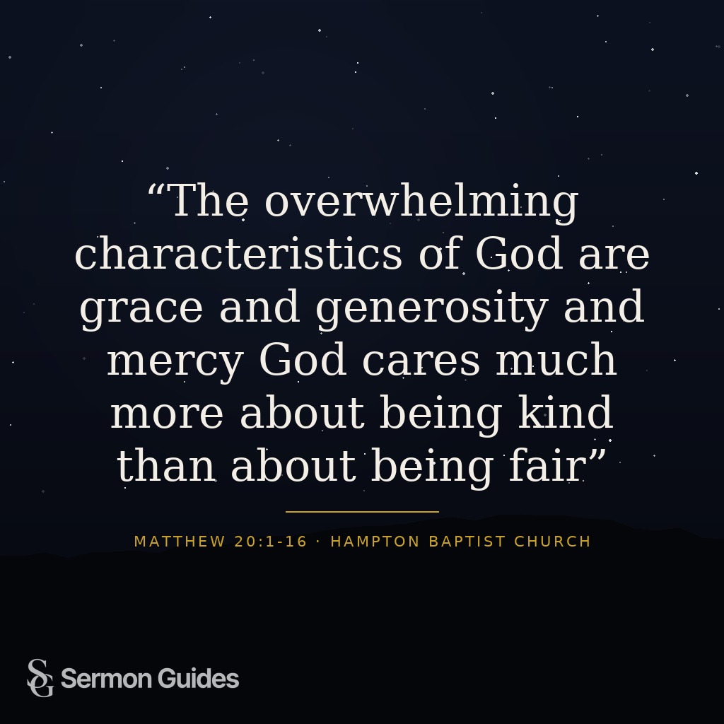 A quote graphic highlighting the sermon’s message about God’s grace, generosity, and mercy.