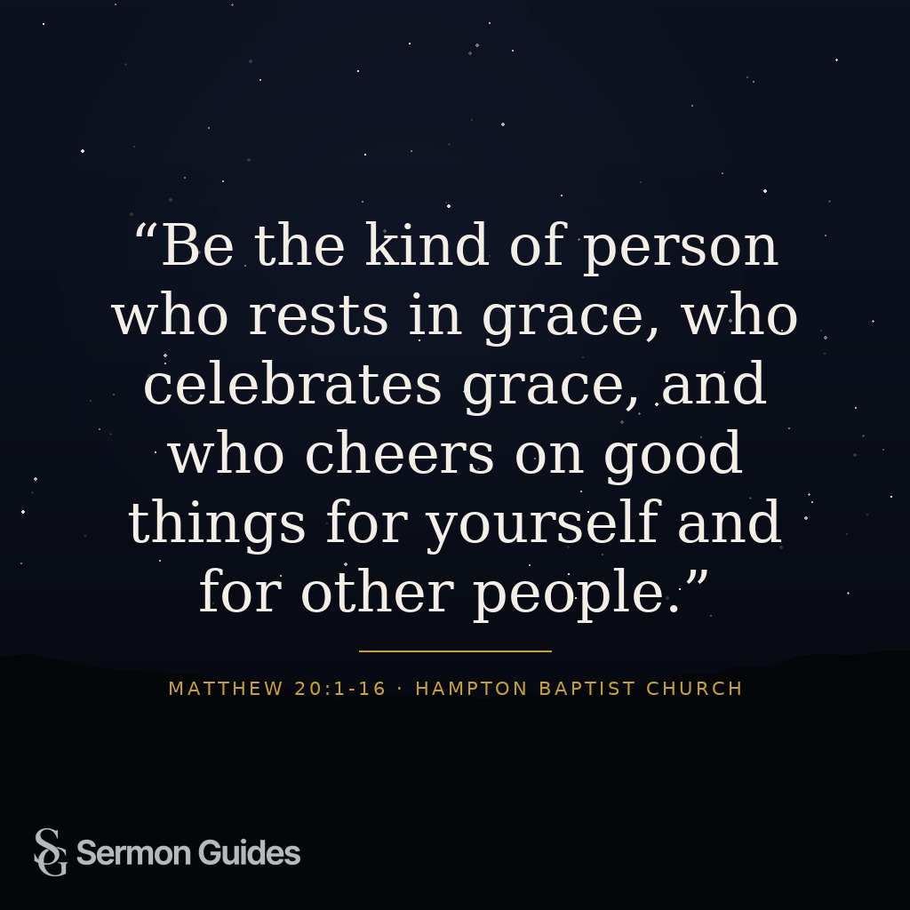 A quote graphic encouraging people to rest in grace and cheer on good things for others.