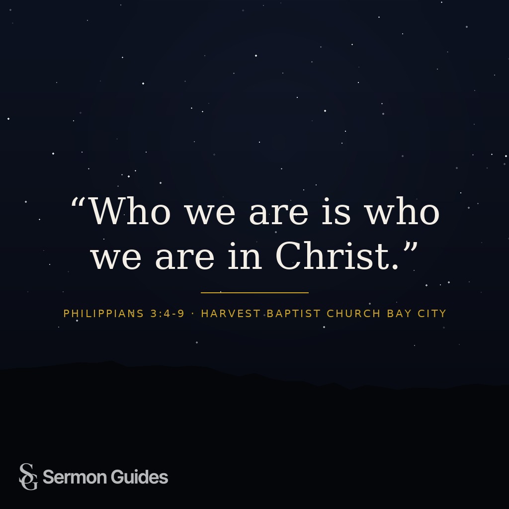 A quote graphic reading, “Who we are is who we are in Christ.”