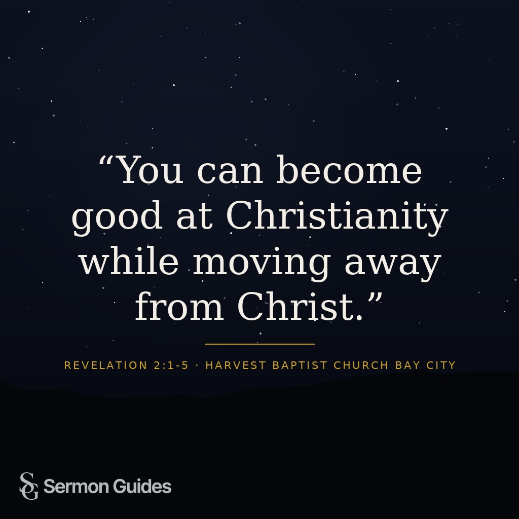 A quote graphic reading, “You can become good at Christianity while moving away from Christ.”