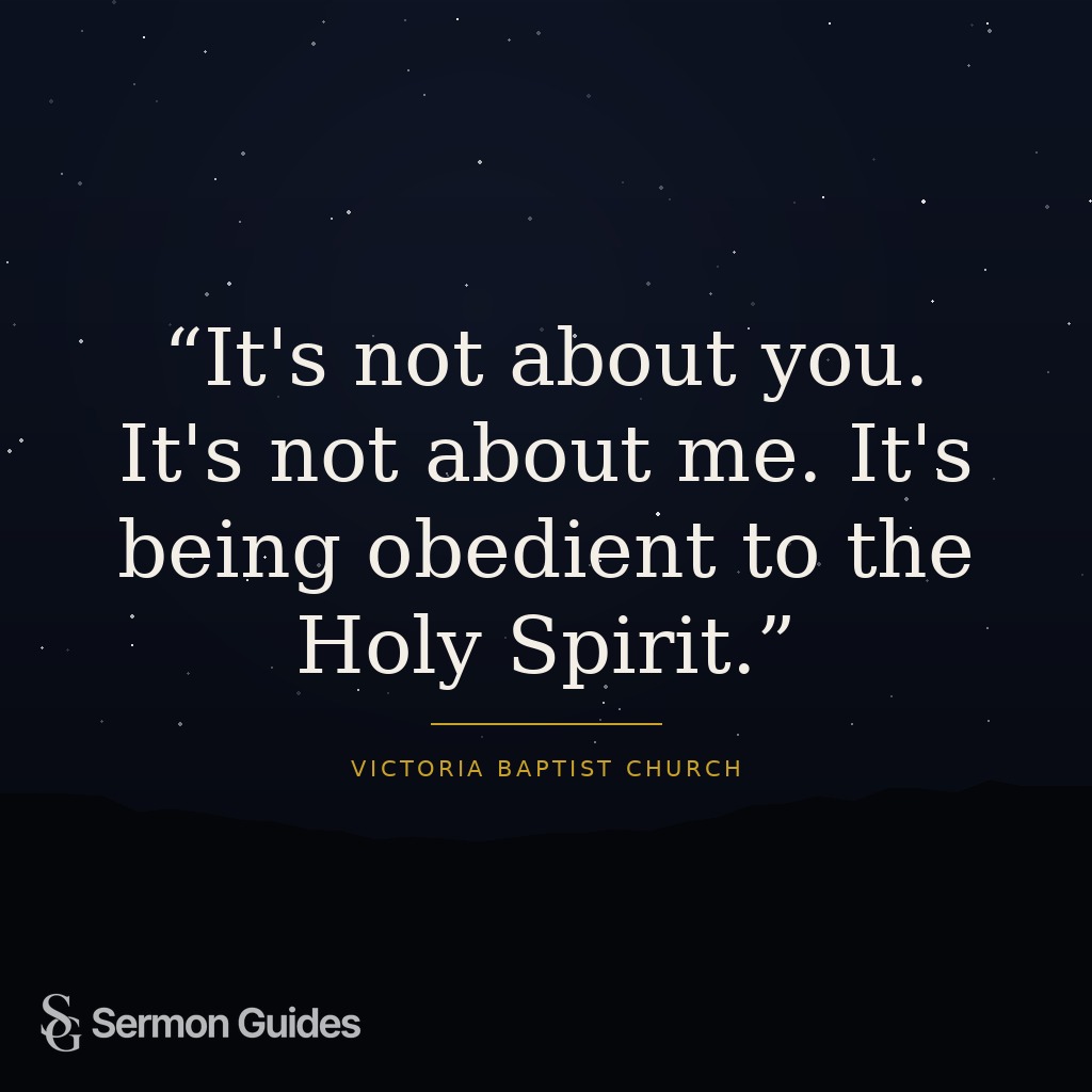 Quote graphic emphasizing obedience to the Holy Spirit rather than self.