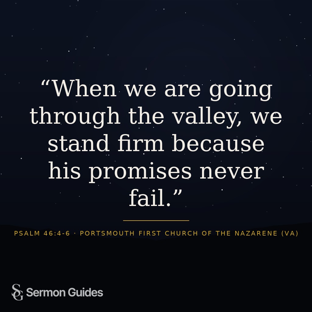 Clean typographic graphic featuring the quote about standing firm on God's unfailing promises.