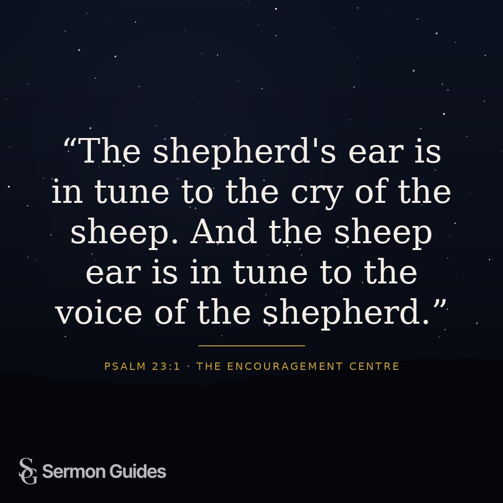 Text graphic with a quote about the mutual trust and listening between a shepherd and his sheep.