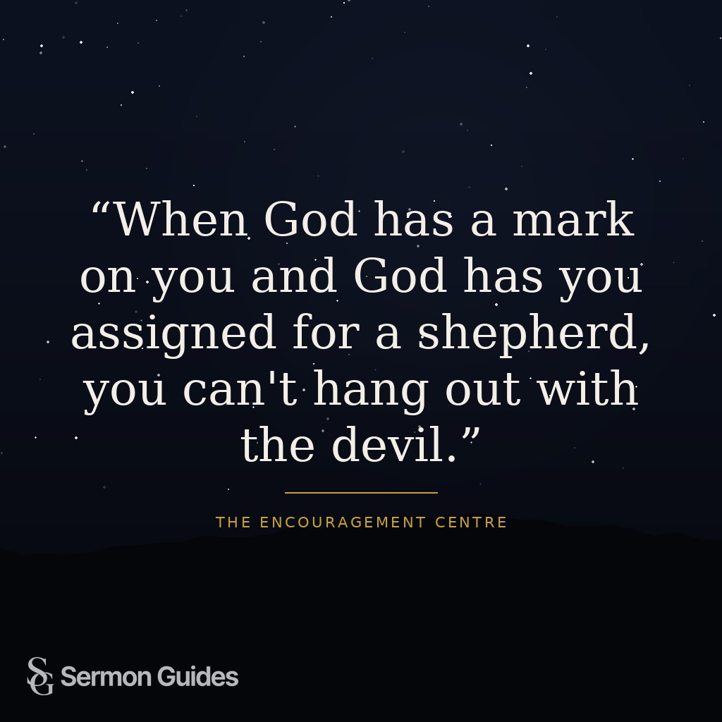 Bold text graphic emphasizing that being marked by God calls believers to walk away from darkness.