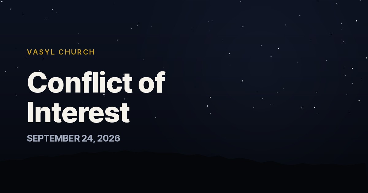 Conflict of Interest — Vasyl Church