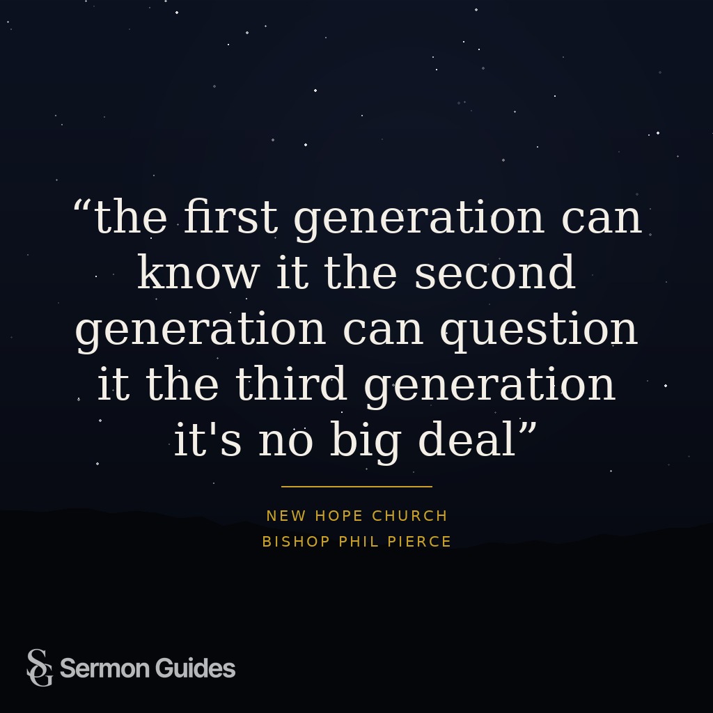 A quote graphic describes how faith can be understood differently across three generations.