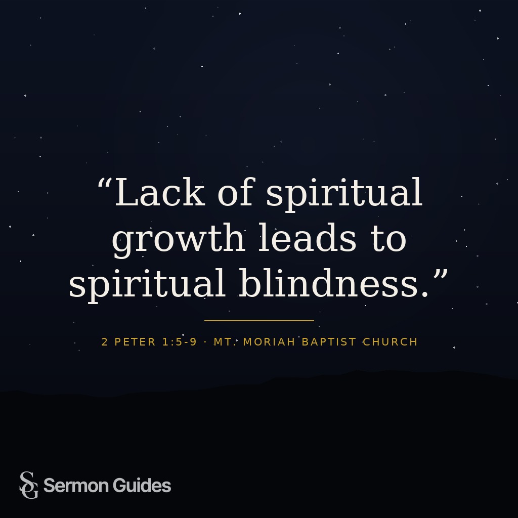 A quote graphic warning that a lack of spiritual growth leads to spiritual blindness.