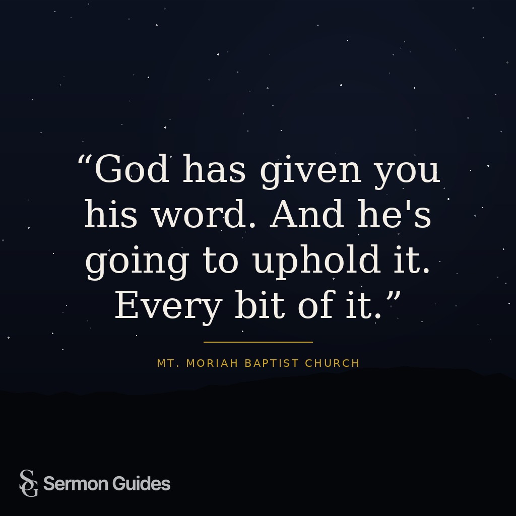 A quote graphic reminding readers that God has given His Word and will uphold it.